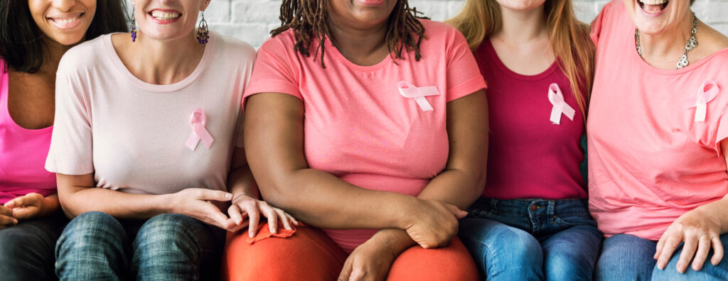 Women of all generations encouraging each other to book an annual mammogram