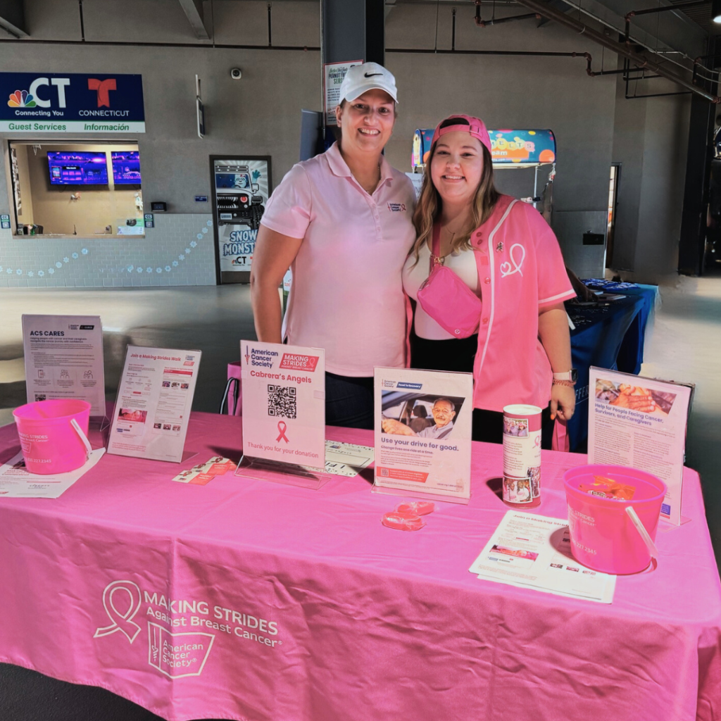 Jessica Bartolini, a 32-year-old breast cancer survivor volunteering at Strike Out Cancer night with the American Cancer Society.